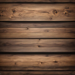 Fototapeta premium A close-up view of dark brown wooden planks with a smooth, polished texture, showcasing the natural grain and rustic details, perfect for background or interior design.