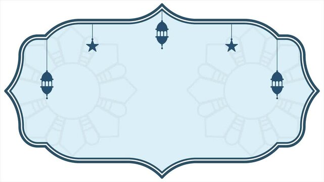 Background with Islamic Frame Animation for Ramdhan Kareem and Eid. Landscape Frame Concept