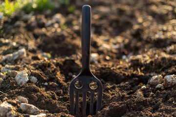 Obraz premium Efficient Garden Soil Aerator Tool for Enhancing Soil Health and Plant Growth in Your Garden