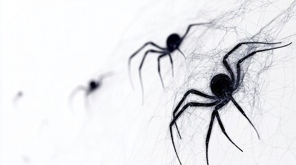 Eerie Spider Web with Black Spiders: A Captivating Glimpse into Nature's Dark Side