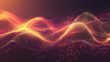 Abstract Wave of Glowing Particles