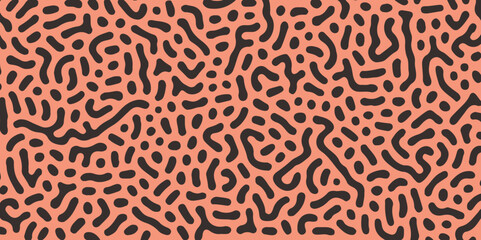 Psychedelic Graphic Crazy Pattern Vector. Turing Diffusion Effect Trippy Hypnotic Abstraction Panoramic Wallpaper. Reaction diffusion pattern. chaotic motion. Turing generative design. Turing pattern.