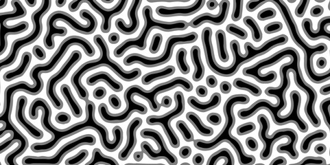 Psychedelic Graphic Crazy Pattern Vector. Turing Diffusion Effect Trippy Hypnotic Abstraction Panoramic Wallpaper. Reaction diffusion pattern. chaotic motion. Turing generative design. Turing pattern.