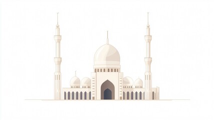 Naklejka premium Grand Mosque: A Majestic Icon of Islamic Architecture