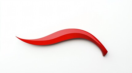 Red Curve: Abstract Minimalist Design on White Background