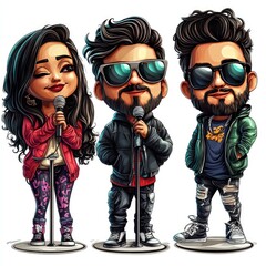 Talented Music Trio: A Captivating Vocal Performance, Showcasing Unique Styles and Energetic Stage Presence