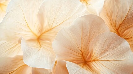 neutral color aesthetic photo with veins of leaf, Nature abstract of flower petals, Natural background or wallpaper.