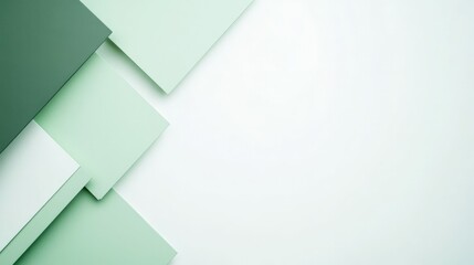 Abstract green geometric shapes arrangement for modern design and decor