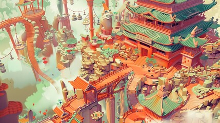 Fantasy_village_digital_painting_ancient_chinese