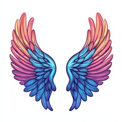 Obraz premium Design of wings with feathers icon logo illustration isolated on white background