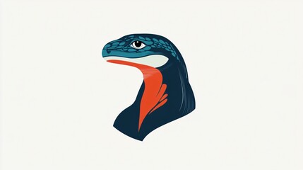 Obraz premium Striking Blue Lizard Portrait: A Captivating Close-Up of an Exotic Reptile