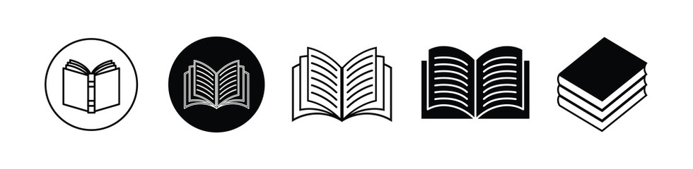 Book icon set vector. open book icon.