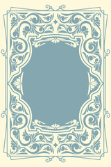 Decorative ornate retro floral blank card template
