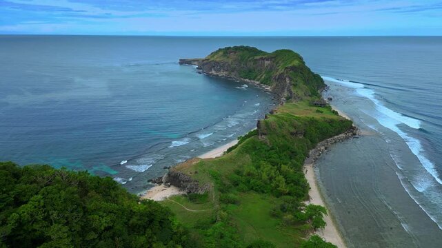 A shot above mountain range at Capones Island, Pundaquit, San Antonio, Zambales, Philippines