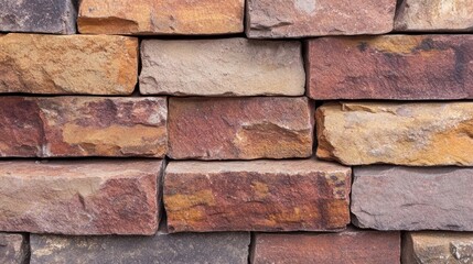 Obraz premium Multi-Colored Stone Wall Texture: A Rich Tapestry of Earthy Hues