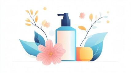 Elegant Beauty Product with Floral Accents: Discover the Essence of Natural Skincare