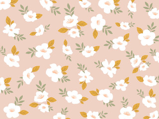 Flowers and leaf's wall art vector background. Foliage line art drawing with abstract shape. Abstract Plant Art design for print, cover, wallpaper, Minimal and natural wall art. Vector illustration.