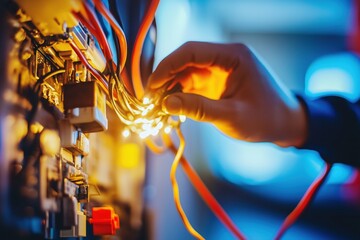 Electrician handling complex electrical connections safely