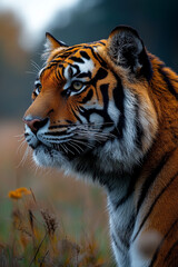 Obraz premium Majestic Tiger Profile In Autumnal Setting