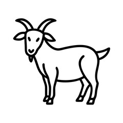 goat vector outline icon