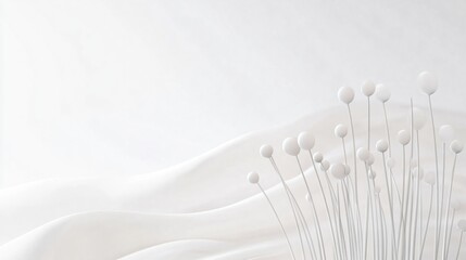 White Elegance: Minimalist Floral Design on Soft White Background