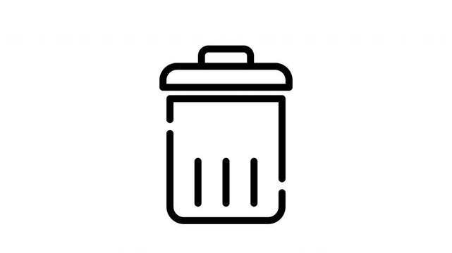 icon line motion graphic delete