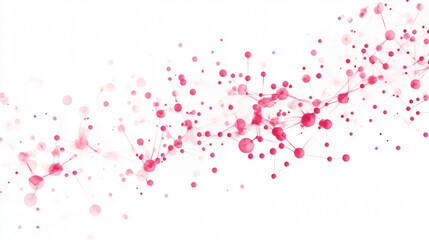 Abstract Pink Molecular Structure on White Background