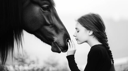 The bond between a horse and a girl: a deep connection built on trust and understanding.