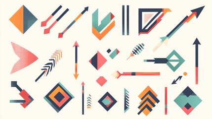 Collection of Geometric Arrows and Shapes: Abstract Design Elements