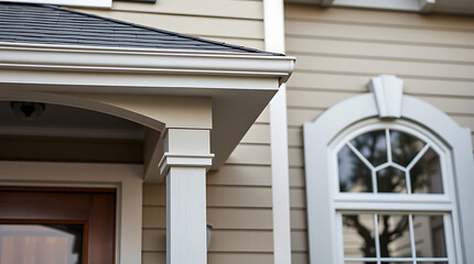 Fototapeta premium Elegant Home Exterior: Architectural Details and Design