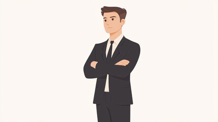 Fototapeta premium Confident Businessman in Suit: A Portrait of Success