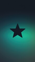 Fototapeta premium A Black Star on a Teal Gradient Background