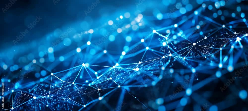 Aufkleber Abstract virtual digital network structure cyberspace. Generative video AI technology.	
