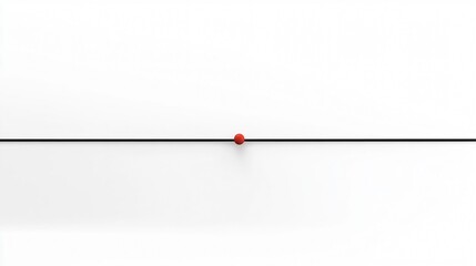 Minimalist Red Dot on a Line: Abstract Art on White Background