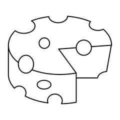 cheese icon, Editable Stroke. Pixel Perfect. For Mobile and Web. Contains icons such as Bread, Hamburger, Milk, Carrot, Fruit, Vegetables