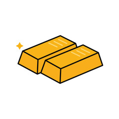 Gold bar icon logo design template isolated illustration