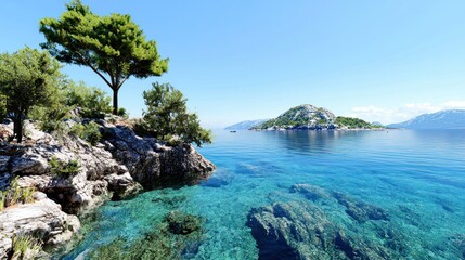 Fototapeta premium Tranquil Island Seascape