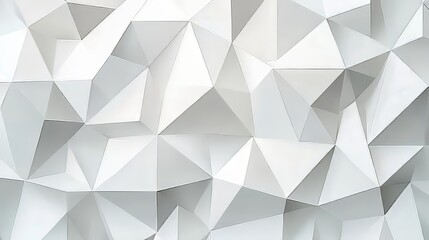 Fototapeta premium Abstract white geometric wall with triangular shapes creating a modern aesthetic.