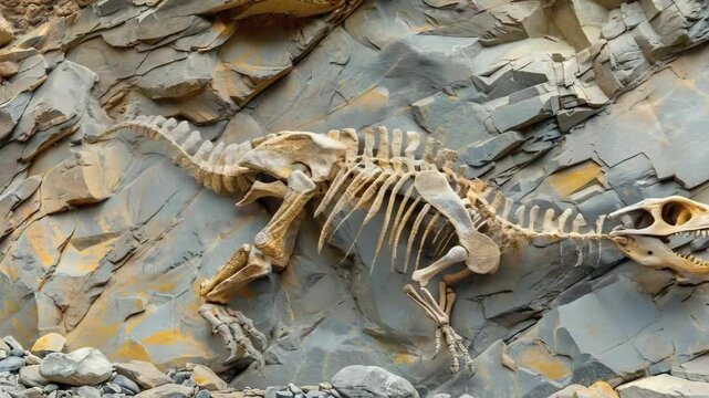 video of sceleton of lizard on the rock