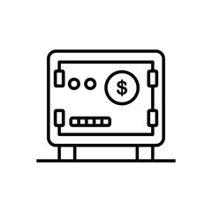 Safe box icon logo design template isolated illustration