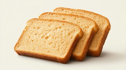 Whole grain bread slices showcasing a hearty and rustic texture on a bright, clean background