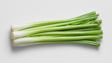 Fresh green onions clean kitchen food bright vegetable composition minimalist design