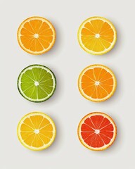 Fototapeta premium Vibrant fruit slices display kitchen food clean composition close-up fresh ingredients