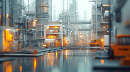 Obraz premium futuristic background with technological elements and building structures . Generative AI