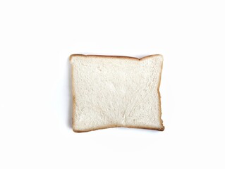 One slice of bread isolated on white background 
