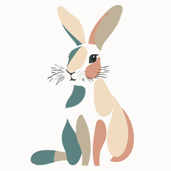 Cute bunny abstraction watercolor style harmonious colors