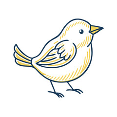 Obraz premium Charming sparrow standing on ground, nature illustration