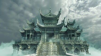 _Oriental_chinese_temple_fantasy_background_Lllustra