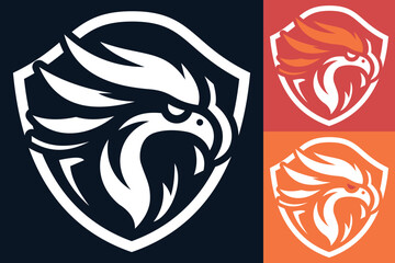 Editable Bold Eagle Logo Design with Shield