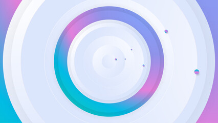 Modern white background with vibrant neon circle for business presentation and professional banner